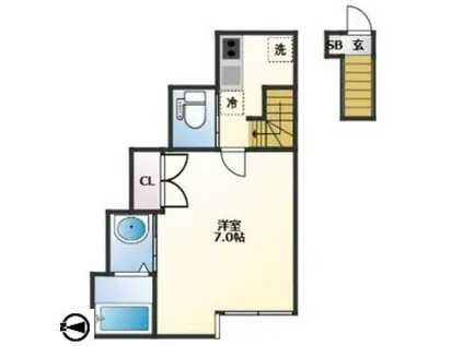 ADIOS平成II(1K/2階)の間取り写真