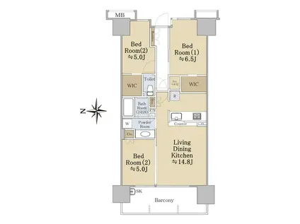 シティテラス金町 E棟(3LDK/4階)の間取り写真