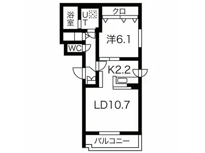 PASSIVE MANSION サウス5(1LDK/1階)の間取り写真