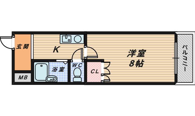 メゾンなか(1K/1階)の間取り写真