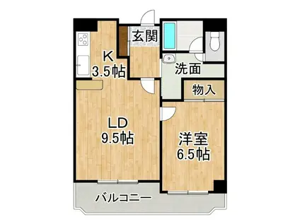 NCウイング5(1LDK/8階)の間取り写真