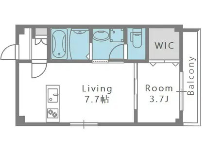 リベラ山坂(1LDK/3階)の間取り写真