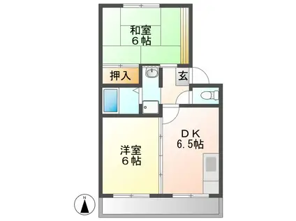 CHAMBRE DE CHIC(2DK/2階)の間取り写真