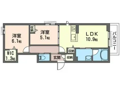 SHAMAISON グラン・シャリオ(2LDK/2階)の間取り写真