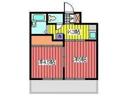 ヴィラ・サンポート(1DK/3階)の間取り写真