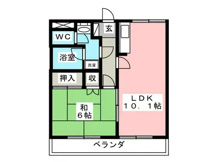 ラヴェールエスポアI(1LDK/2階)の間取り写真