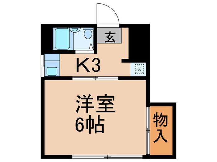 大平荘(1K/1階)の間取り写真