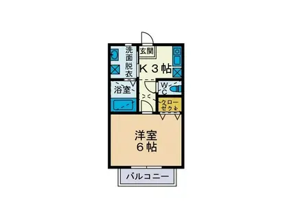 メビラス東海大(1K/2階)の間取り写真