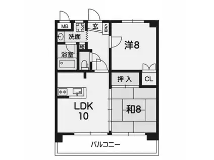 ソフィールビル(2LDK/4階)の間取り写真