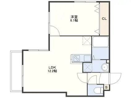 プレジール油木(1LDK/4階)の間取り写真