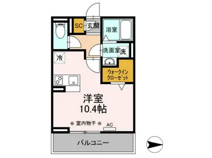 D-HILLS相生(ワンルーム/3階)の間取り写真