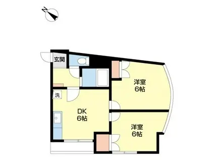 ツチダビル(2DK/3階)の間取り写真