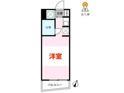 スカイコート鶴見第5(ワンルーム/3階)の間取り写真