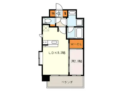 ネストピア西新III(1LDK/7階)の間取り写真