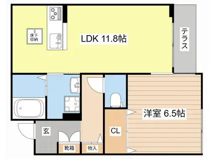 シャーメゾン ピュアワン(1LDK/1階)の間取り写真