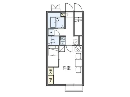レオパレスAQUARIUS(1K/1階)の間取り写真