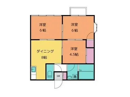 エルディム原(3DK/2階)の間取り写真