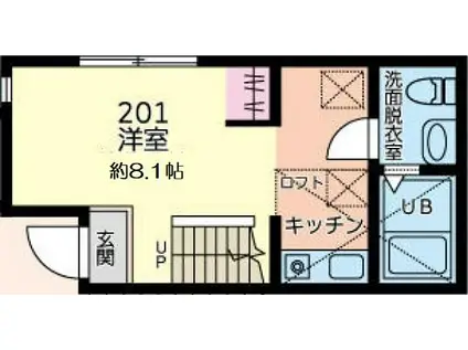 ガーベラ希望ヶ丘(ワンルーム/2階)の間取り写真