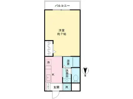 ポナールII(1K/3階)の間取り写真