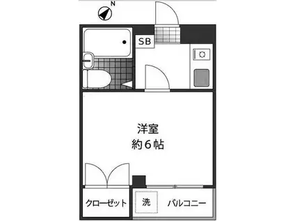 伊東ビル(1K/2階)の間取り写真