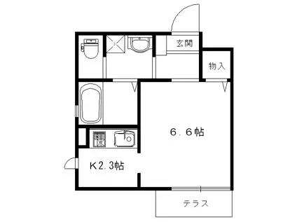 ビエント梅ノ木(1K/1階)の間取り写真