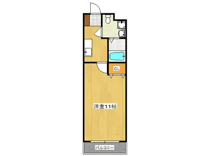 アン・レーブ(1K/3階)の間取り写真