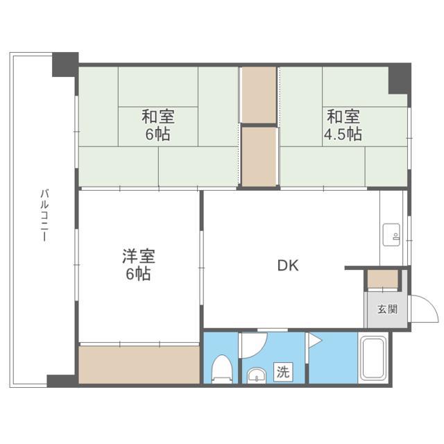 第3堺ビル(3DK/6階)の間取り写真
