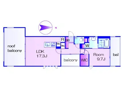 住吉コートクウエスト(1LDK/10階)の間取り写真