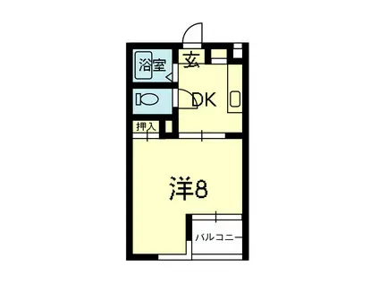 リライズ渡鹿(1K/2階)の間取り写真