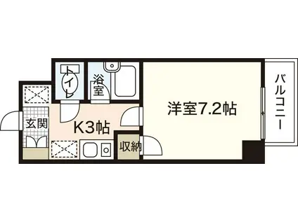 末本ビル(1K/2階)の間取り写真
