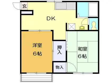 メゾンシンタク(1LDK/2階)の間取り写真