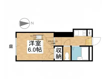 プレール庭瀬駅前(1K/1階)の間取り写真