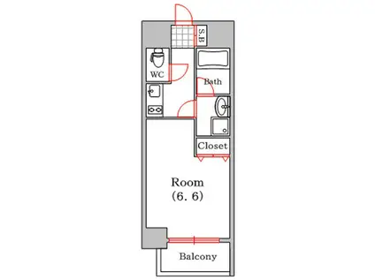 アスヴェル江戸堀(1K/5階)の間取り写真