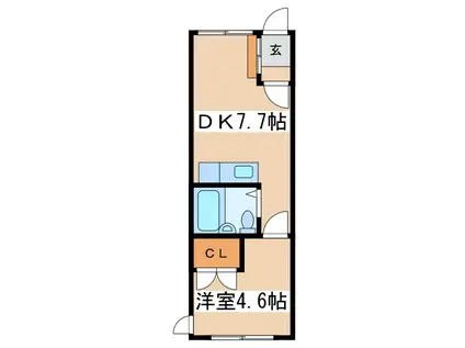 スカイコート住吉(1DK/1階)の間取り写真