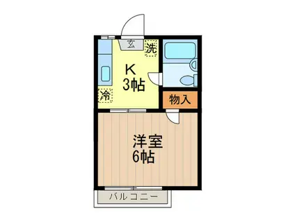 セブンハイツ山王(1K/1階)の間取り写真