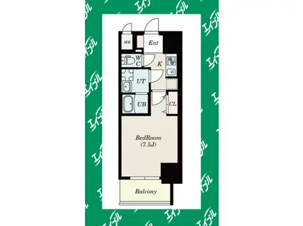 S-RESIDENCE上飯田駅前(1K/2階)の間取り写真