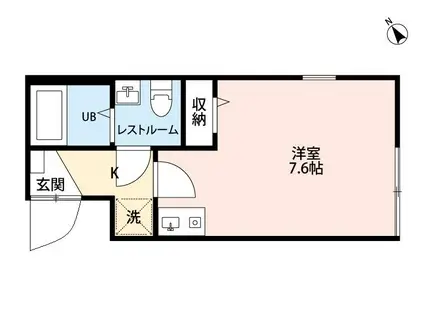 アルファキューブ上十条(ワンルーム/4階)の間取り写真