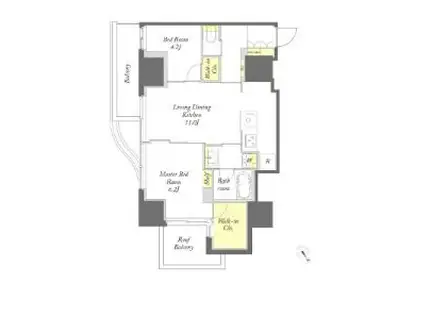 プライムメゾン入谷(2LDK/3階)の間取り写真