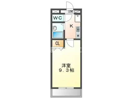 A・CITY今本町(1K/1階)の間取り写真