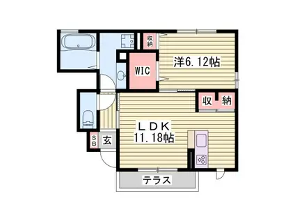 HEIM SPICA(1LDK/1階)の間取り写真