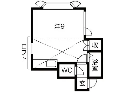 プラチナパレス(ワンルーム/1階)の間取り写真