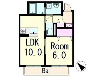グレイス・ヴィラ(1LDK/1階)の間取り写真