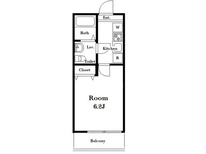 アザーレ・キュリオス柿生(1K/2階)の間取り写真