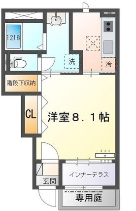 RH 柳川(1K/1階)の間取り写真