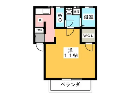 GLAD SPACE(ワンルーム/2階)の間取り写真