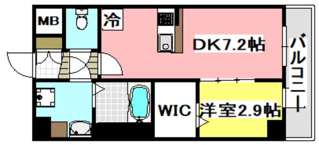 ファーストフィオーレ吹田ウインズテラス(1DK/1階)の間取り写真