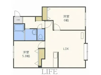 パレットコートK(2LDK/2階)の間取り写真