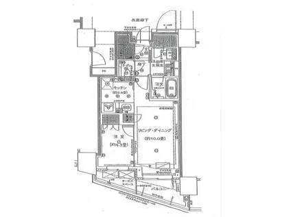 プラウドタワー相模大野クロス(1LDK/3階)の間取り写真