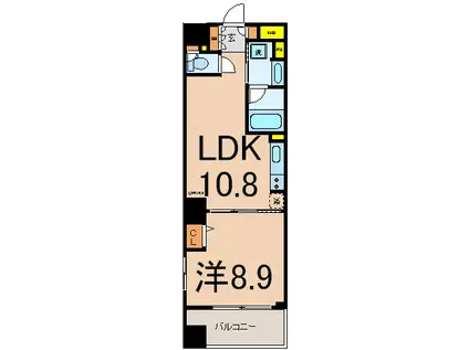 ルクレ新川レジデンス(1LDK/6階)の間取り写真