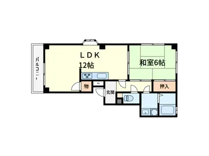 ハイバレーマンション(1LDK/1階)の間取り写真